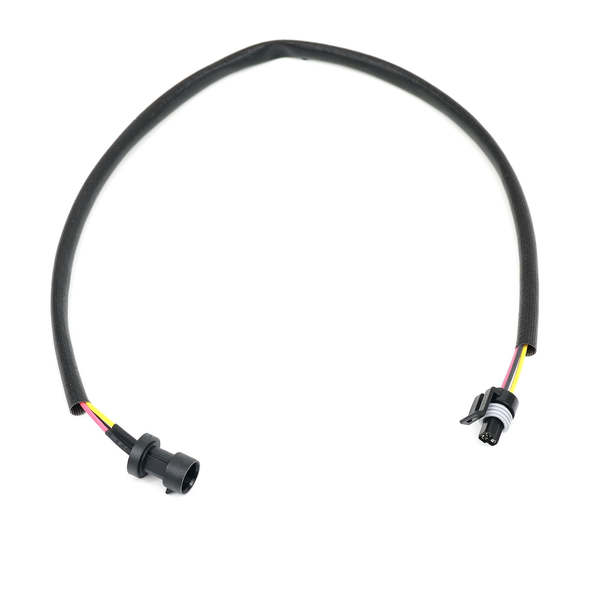 Michigan Motorsports front harness view showing plug-and-play fit benefit