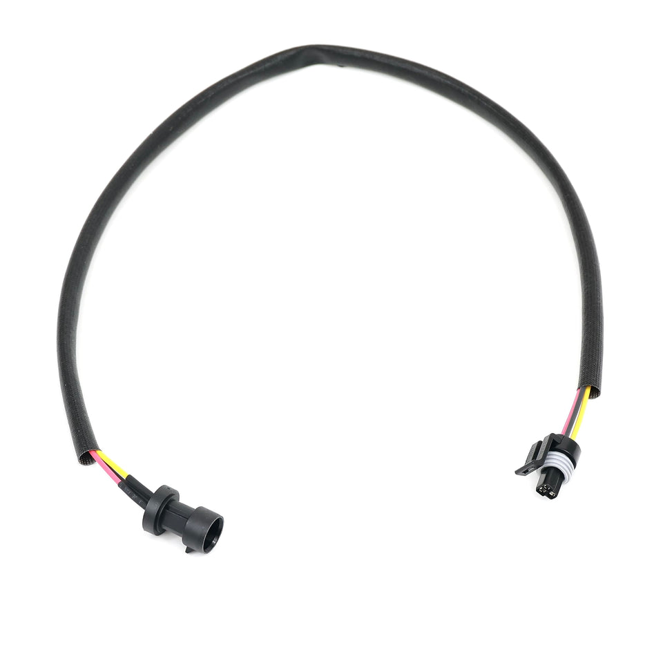 Michigan Motorsports front harness view showing plug-and-play fit benefit