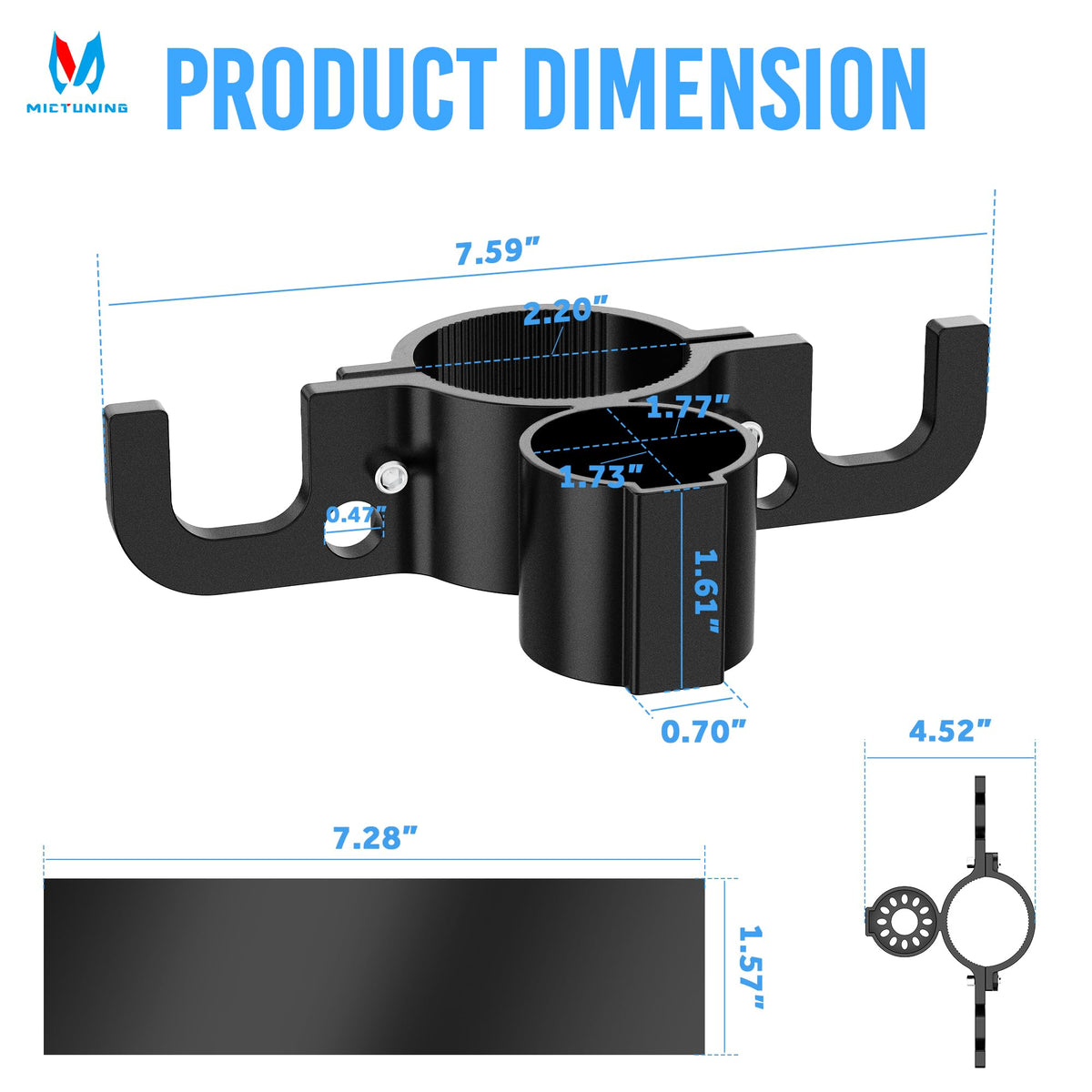 MICTUNING 7-way plug secured in slot protecting electrical connector from dirt
