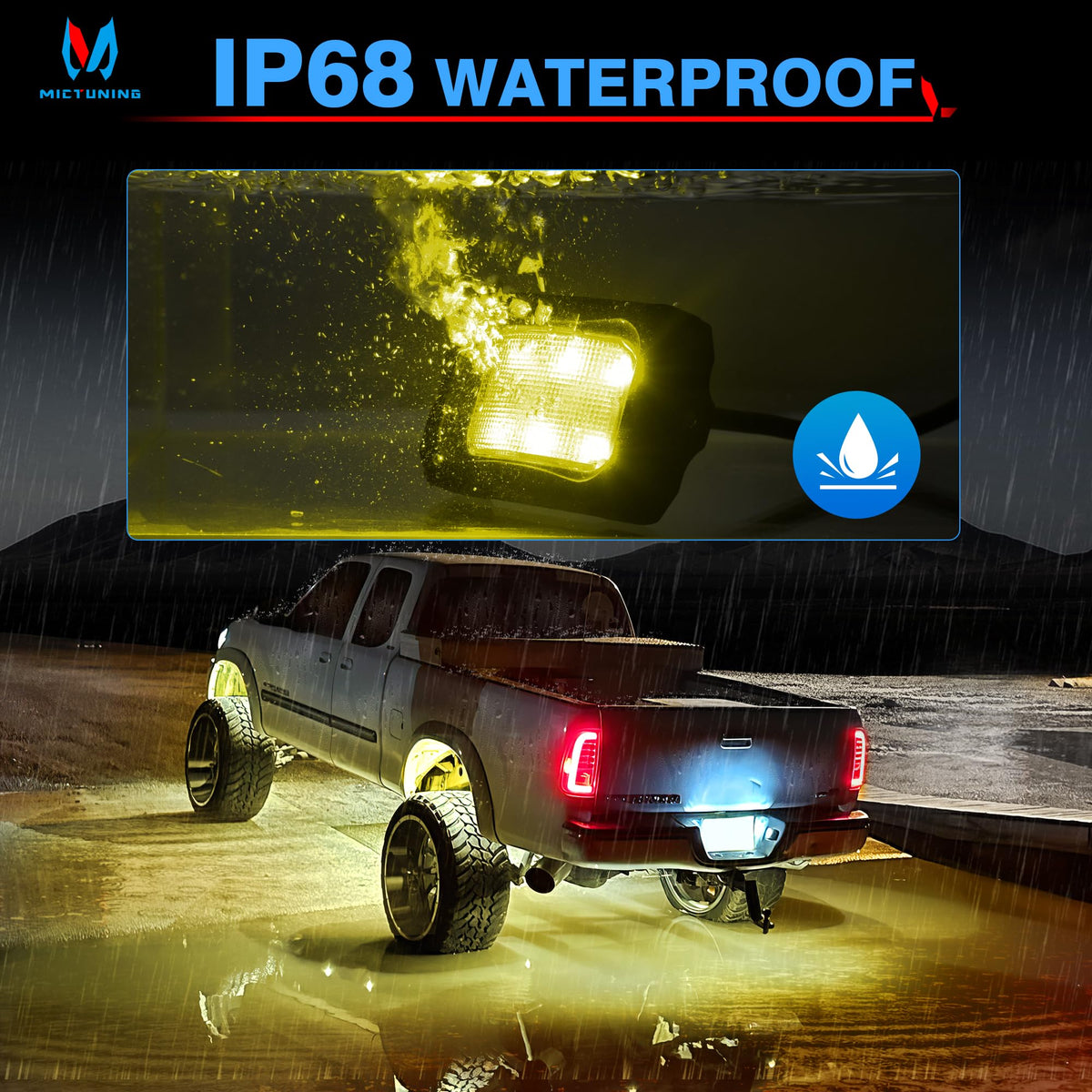 MICTUNING C2 separate white LED demo showing pure white output for practical illumination