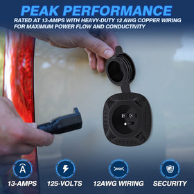 MICTUNING closed watertight cap close-up protecting inlet from moisture and debris