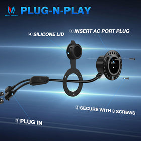 MICTUNING contact and 12AWG connector close-up ensuring secure conductivity