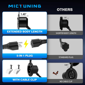 MICTUNING dual 20-inch 12AWG extension cords offering reliable reach
