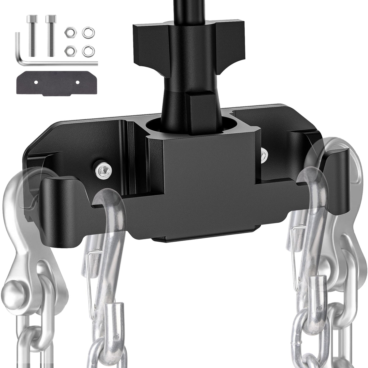MICTUNING front view of mounted towing organizer showing tidy plug storage and rugged design