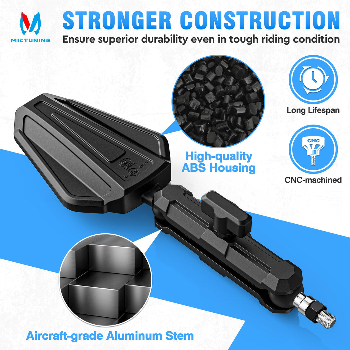MICTUNING handlebar adapter and bolts kit enabling quick, tool-free installation
