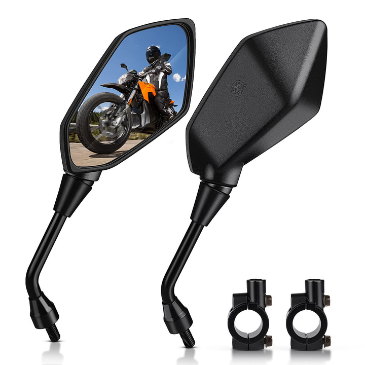 MICTUNING front view of hawk-eye mirror showing wide reflective benefit