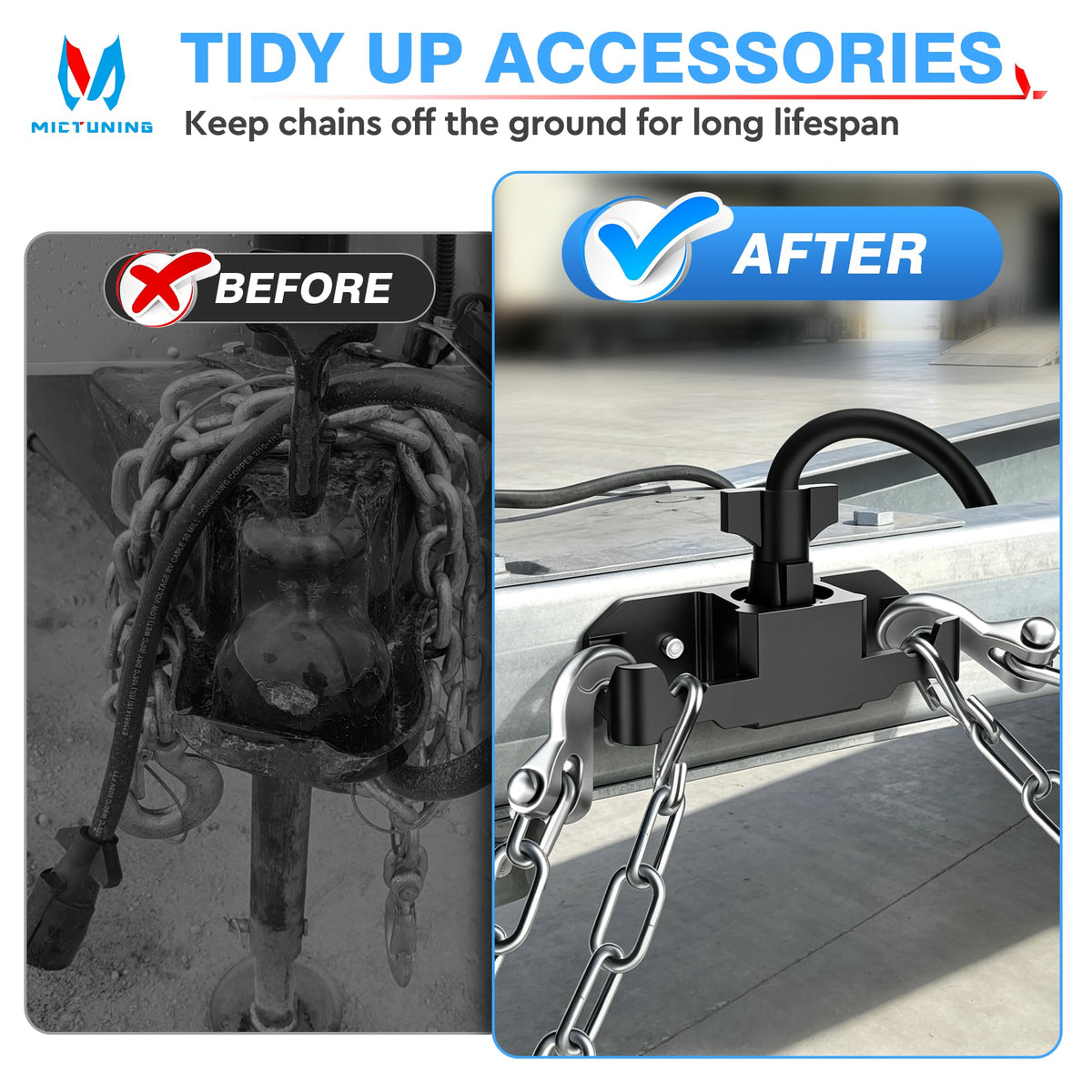 MICTUNING included screws and protective back pad ready for easy one-minute installation