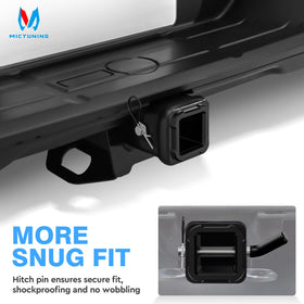 MICTUNING adapter installed in vehicle receiver enabling 2" accessories use
