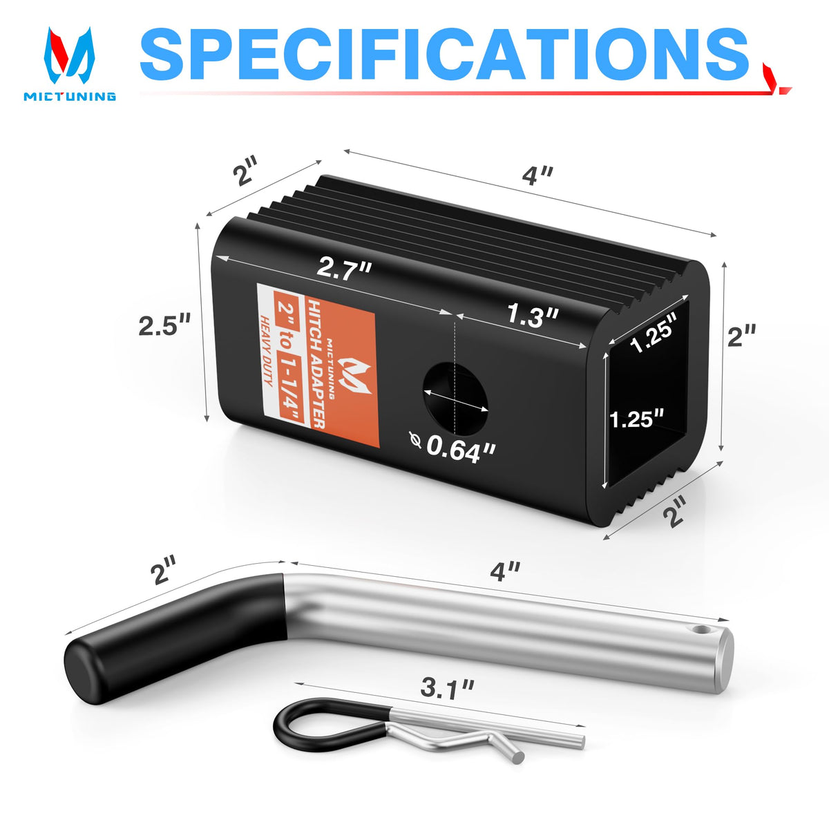 MICTUNING adapter used with bike rack showing compatibility and stability