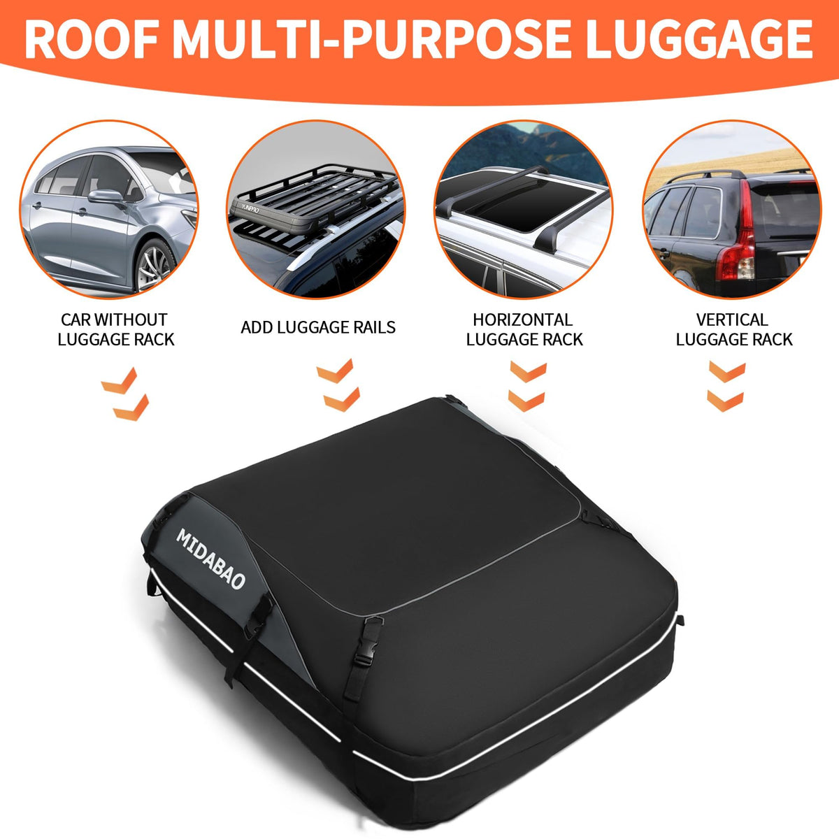 MIDABAO mounted on SUV showing secure fit and increased cargo space