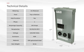 Midwest outlet box beside RV showing correct scale and practical fit