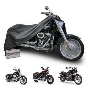 mieapond front view on Harley Sport model showing full protective coverage