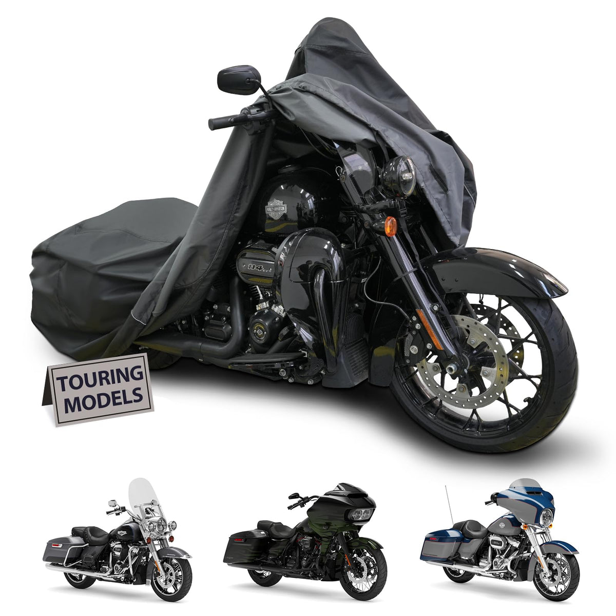 mieapond front view on Harley showing full coverage and protection