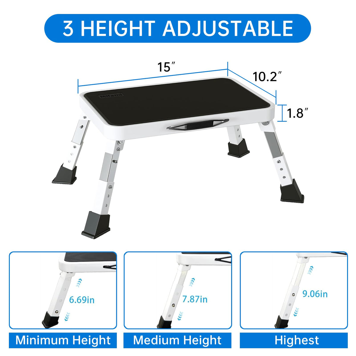 Mifami folded flat for easy storage and transport with carry handle benefit