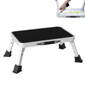 Mifami front view folded stool showing compact carry benefit
