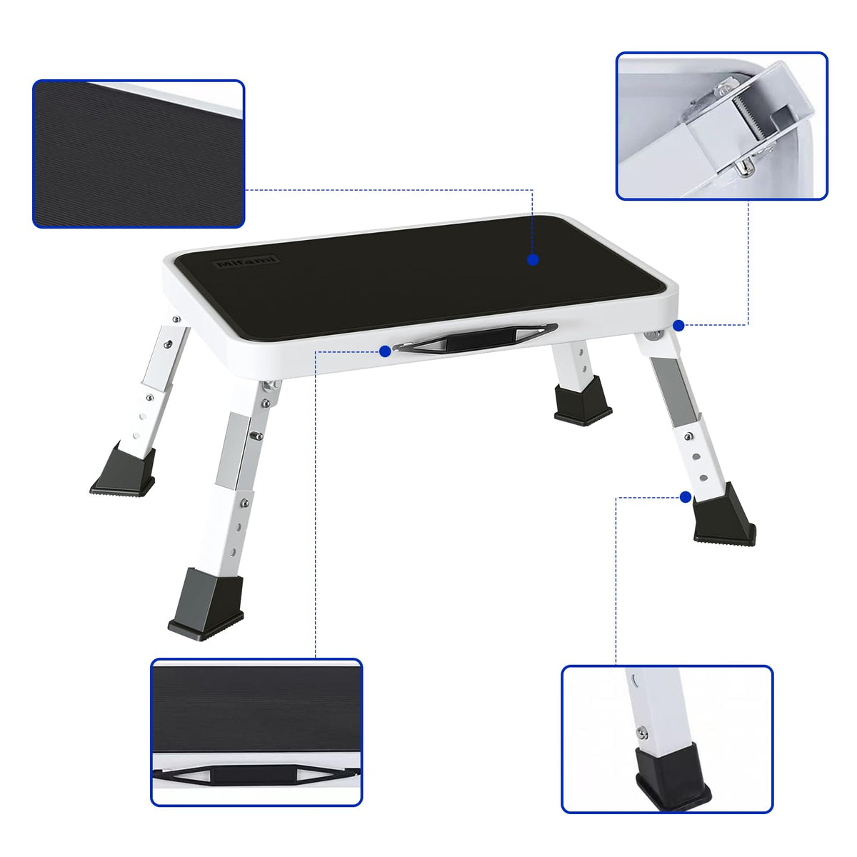 Mifami height adjustment locking buttons for secure, customizable step levels