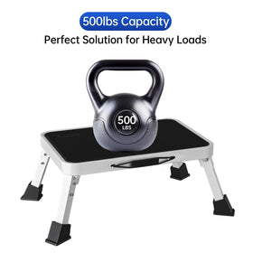 Mifami side view open stool in use demonstrating sturdy support