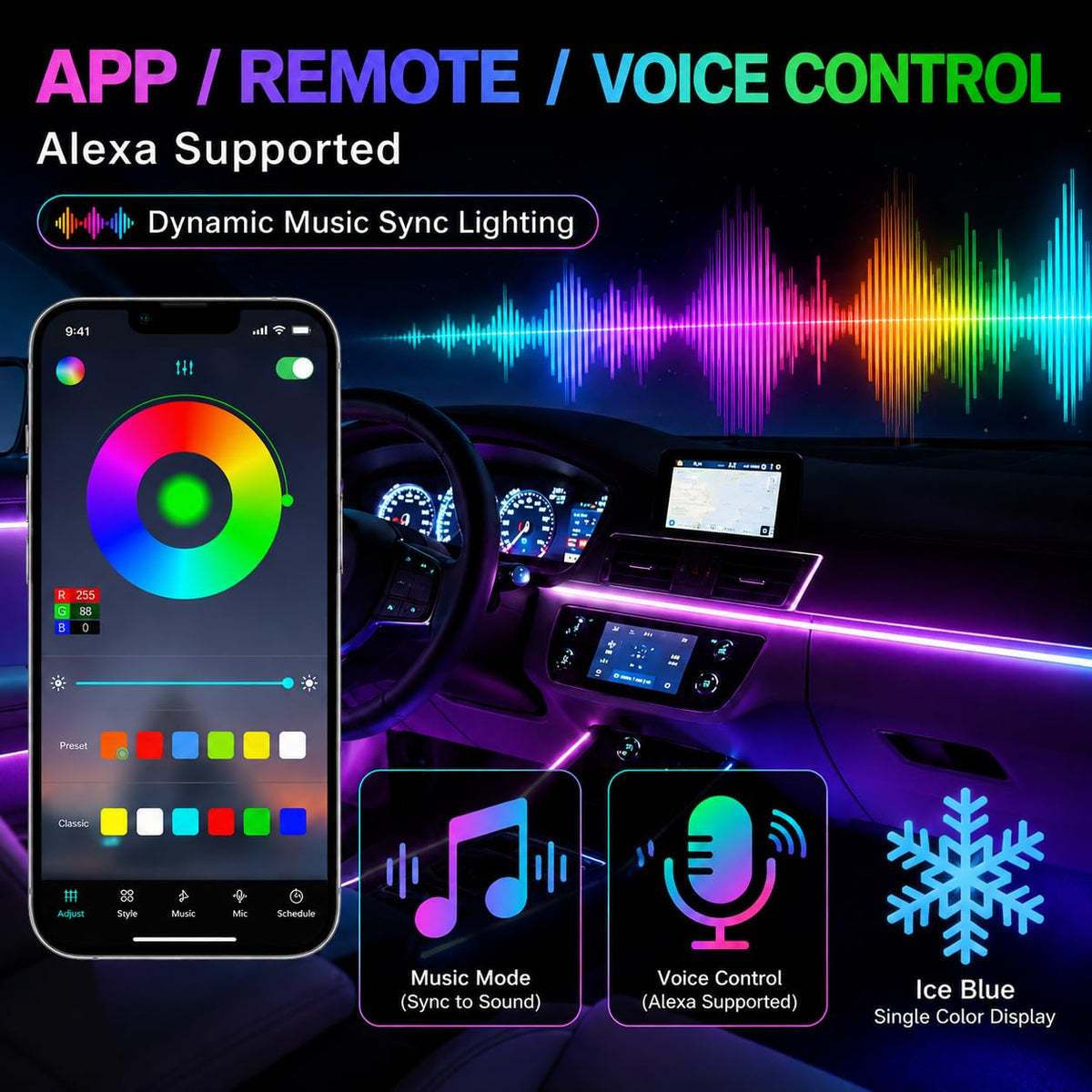 MIFEIHONGE center console illumination enhancing cabin style