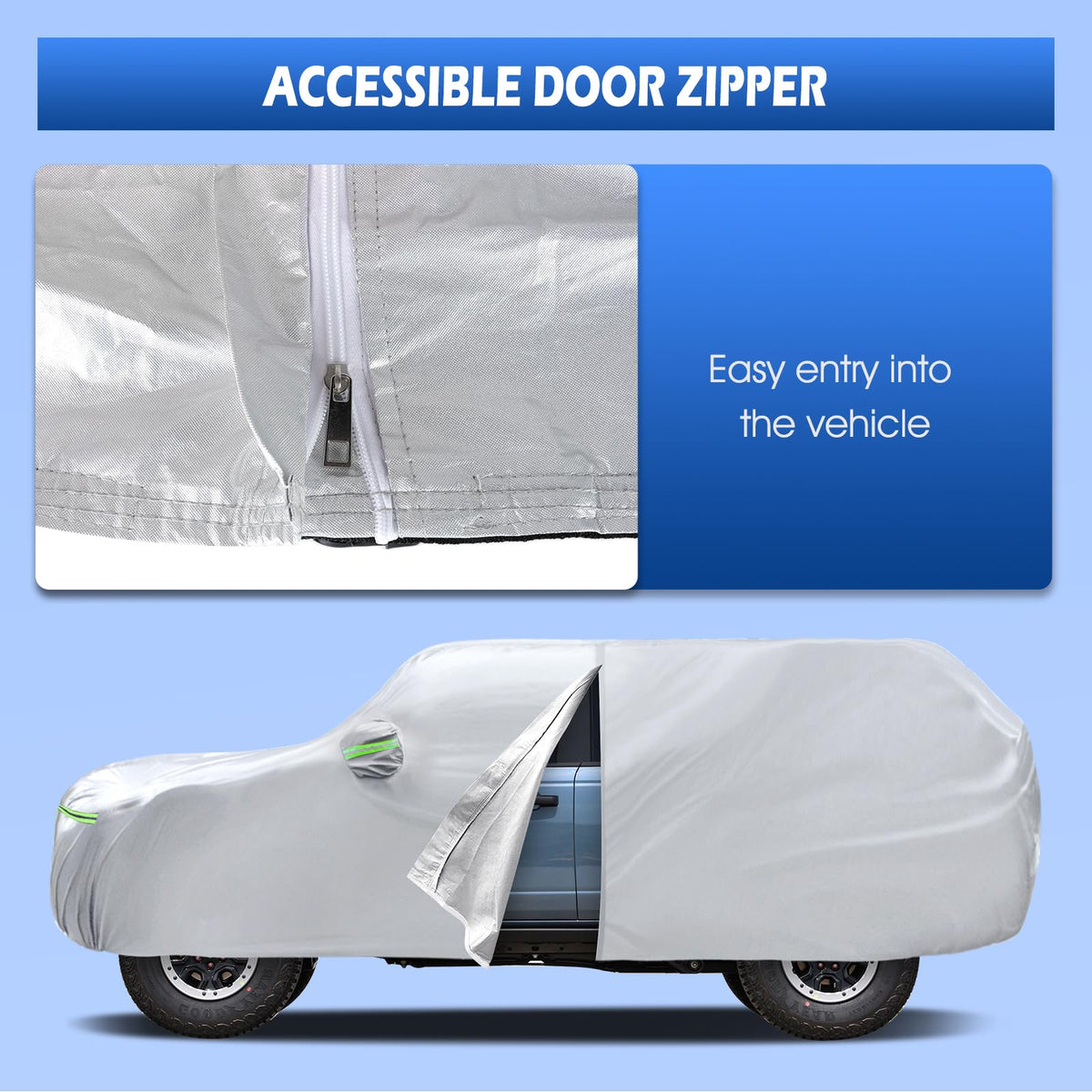 Migaven elastic hem and buckles securing cover against wind lift
