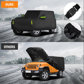 Migaven cover protecting Jeep outdoors from rain and snow