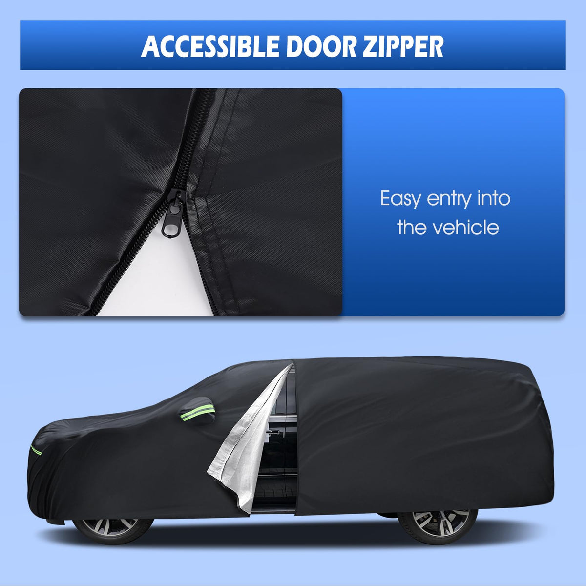 Migaven driver-side zipper access enabling quick entry without removing cover