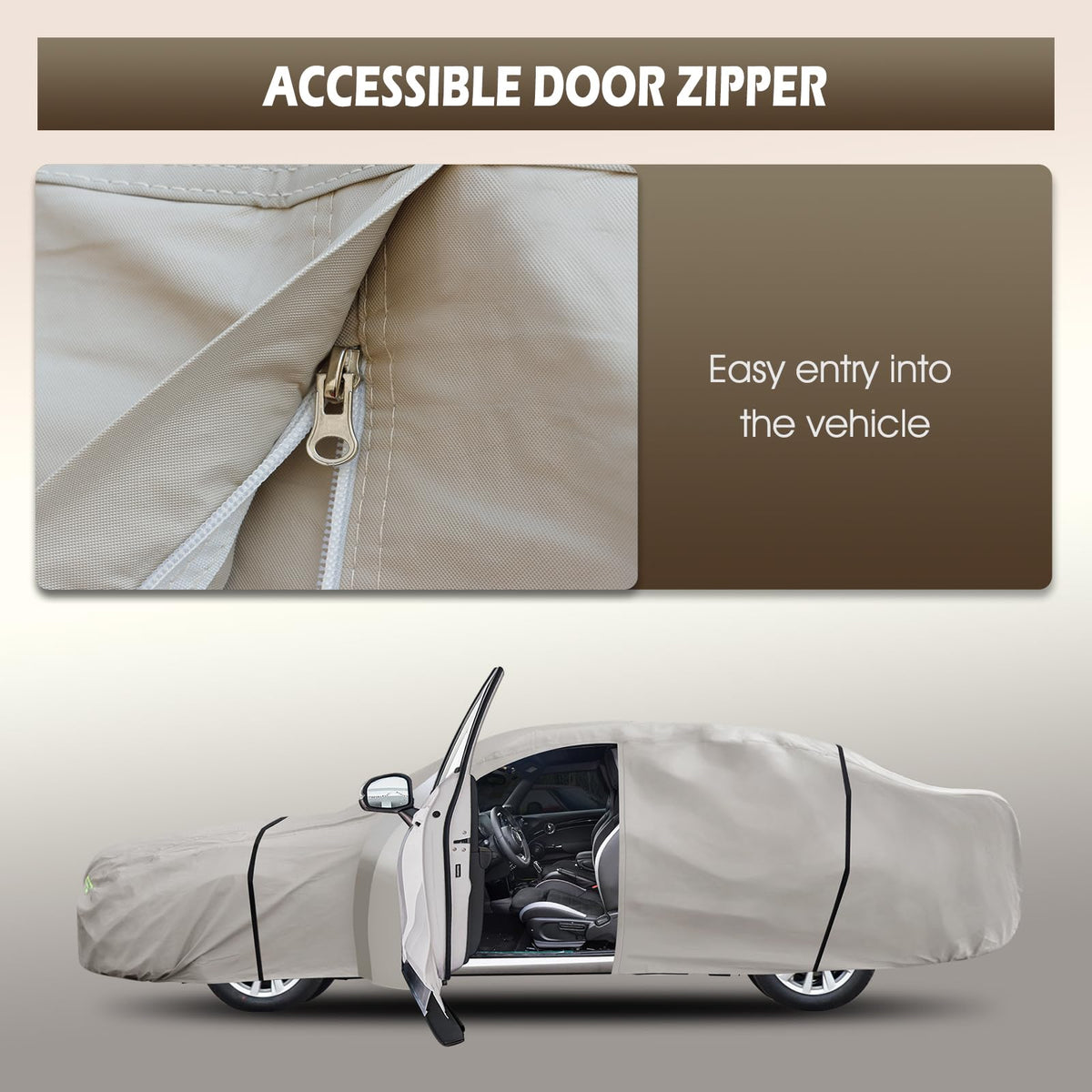 Migaven driver-side zipper open for quick access and convenience