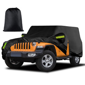 Migaven front view showing full-covered Jeep Wrangler and snug fit benefit