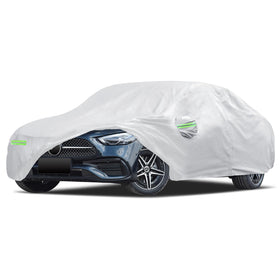 Migaven front view on BMW 3 Series showing full silver coverage and weather protection