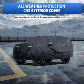 Migaven cover on Suburban in driveway protecting paint and exterior
