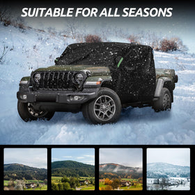 Migaven-covered Jeep Gladiator parked outdoors showing all-weather protection
