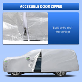 Migaven driver-side zipper open for quick access to Tahoe interior