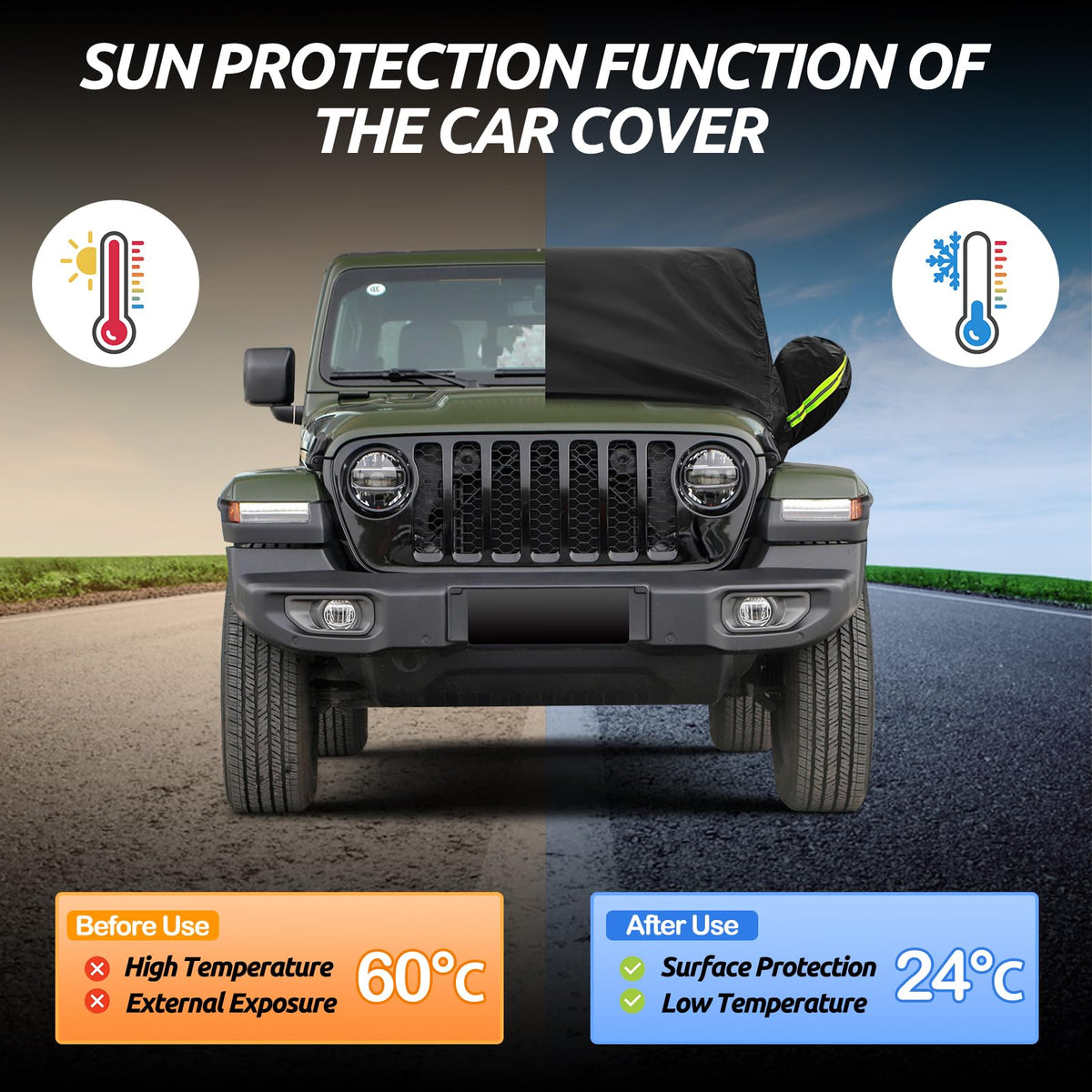 Migaven underbody straps securing cover against wind for stable fit