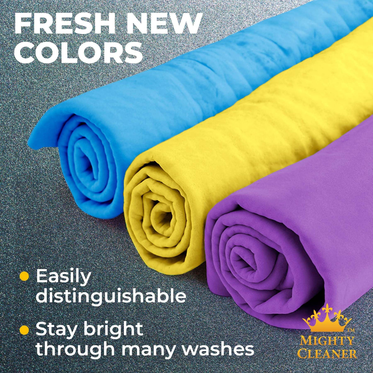 Mighty Cleaner three different colors indicating dedicated-use organization benefit