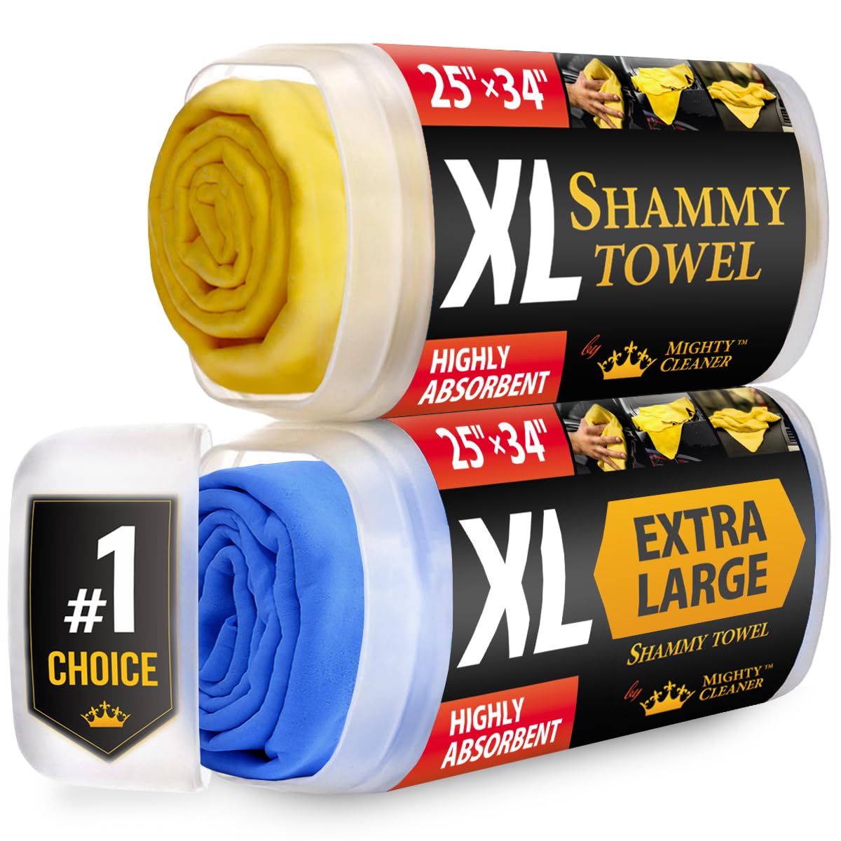 Mighty Cleaner front packaging showing 2pk and XL size benefit