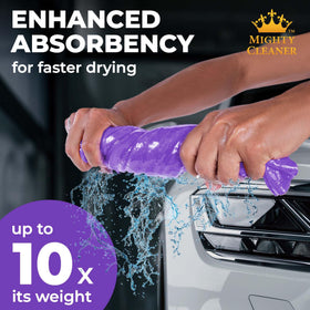 Mighty Cleaner towel unrolled full 26x17 size for fast coverage benefit efficiency