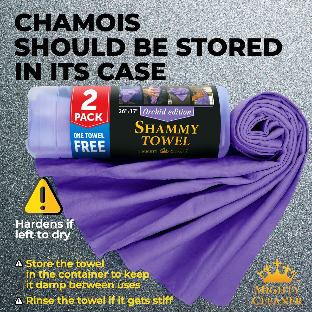Mighty Cleaner wringing water from shammy to show high absorbency and quick release