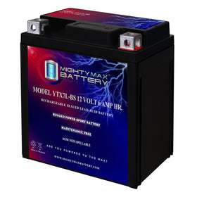 Mighty Max Battery front view showing compact case and label for quick identification