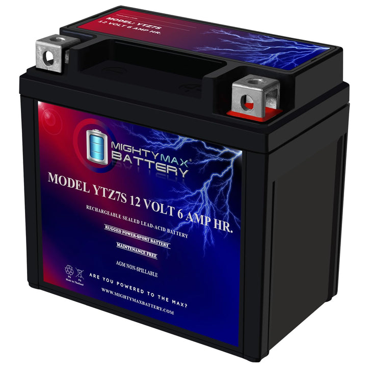 Mighty Max Battery front view showing compact 12V 6AH design and fit