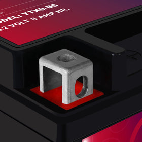 Mighty Max Battery package and label closeup displaying specifications and warranty