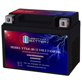 Mighty Max Battery YTX4L-BS front view showing compact shape and sealed case for reliable replacement