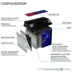 Mighty Max Battery AGM label close-up showing technology and maintenance-free benefit