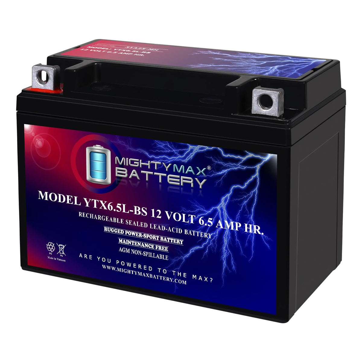 Mighty Max front packaging showing compact sealed battery and model