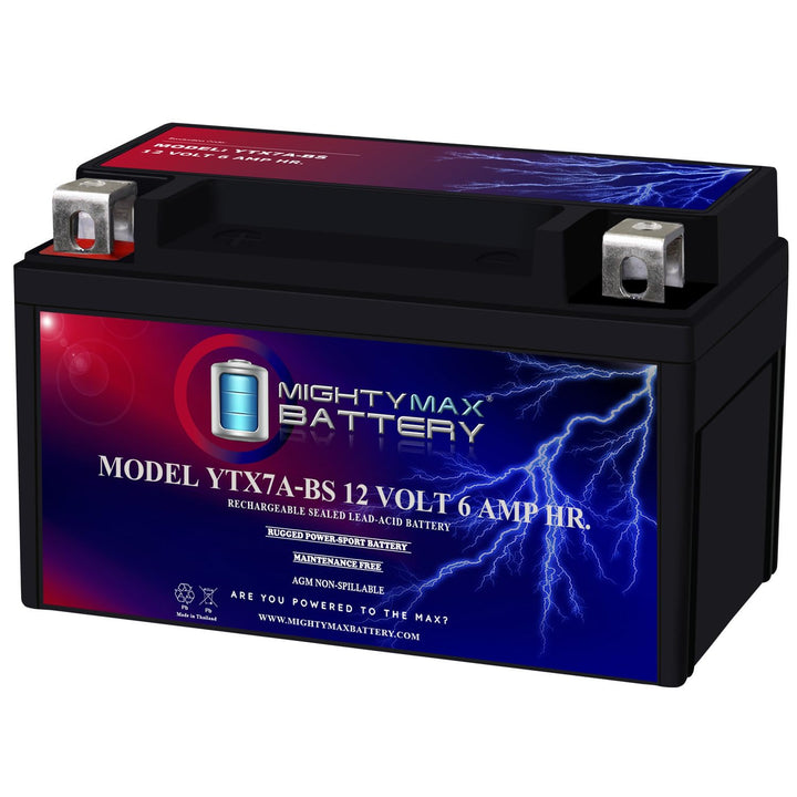 Mighty Max Battery front view showing compact case and label, easy fit advantage
