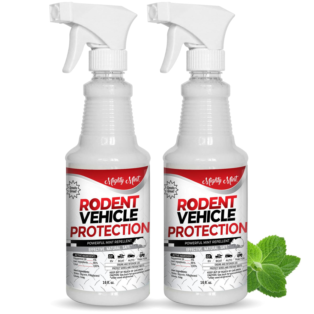 Mighty Mint front packaging showing plant-based rodent repellent benefits