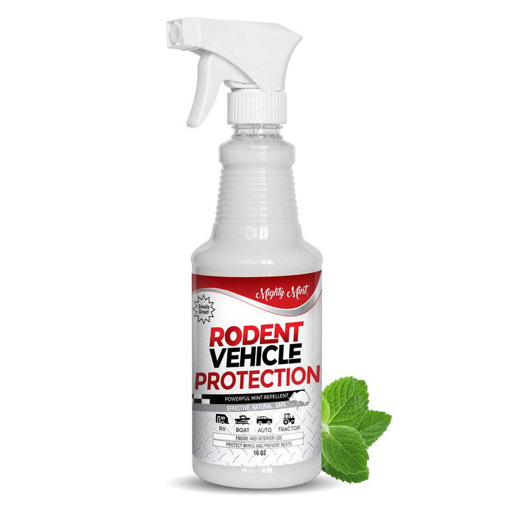 Mighty Mint front packaging showing bottle and clear purpose for vehicle protection
