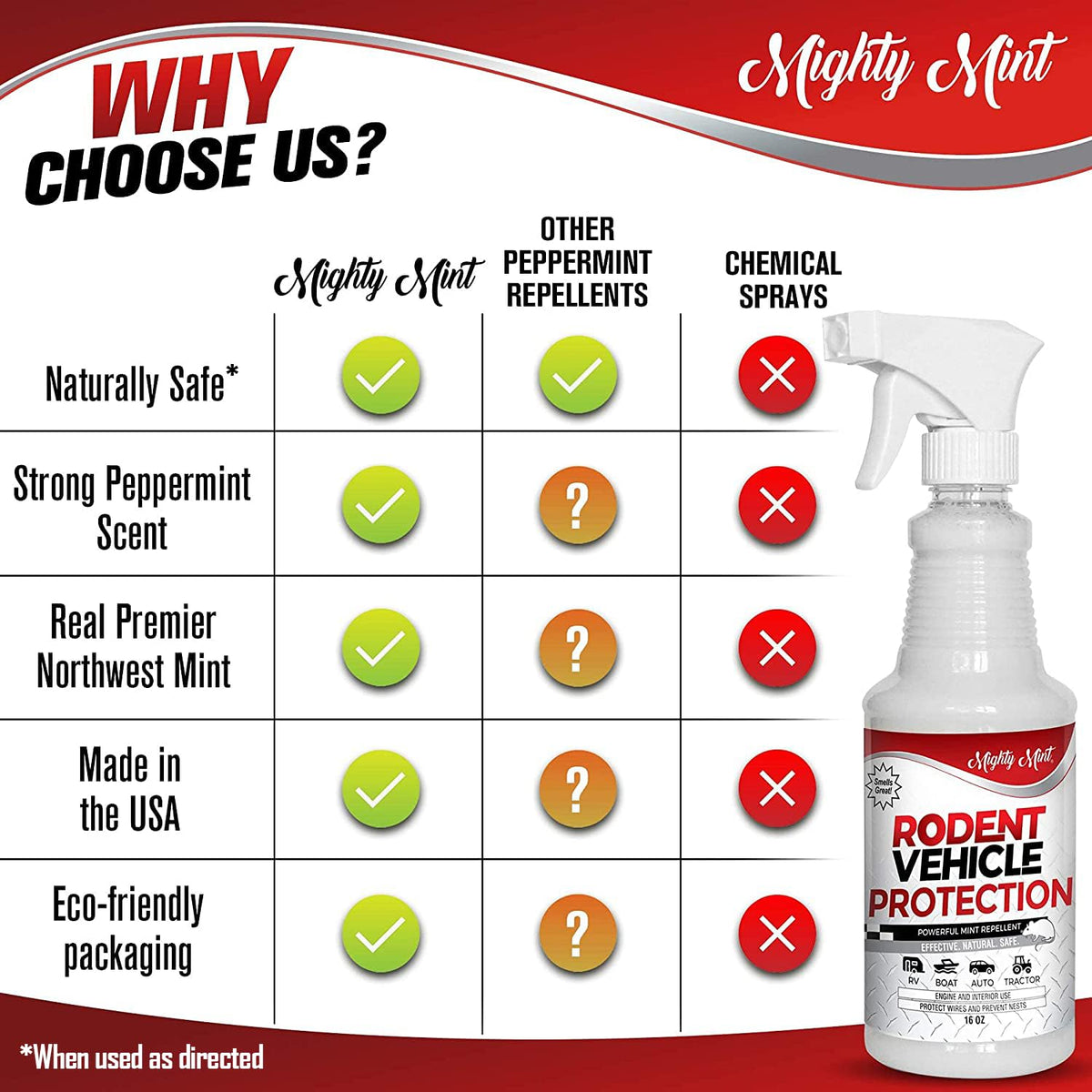 Hand holding 16 oz Mighty Mint bottle demonstrating compact, portable size
