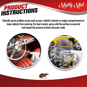 Mighty Mint being applied under a car hood protecting wiring and insulation