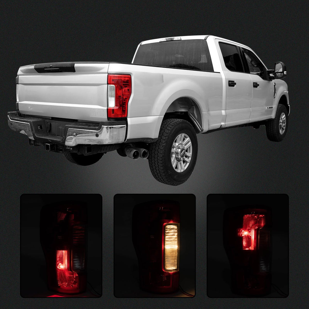 MiKaFex tail light installed on Ford Super Duty rear demonstrating accurate alignment