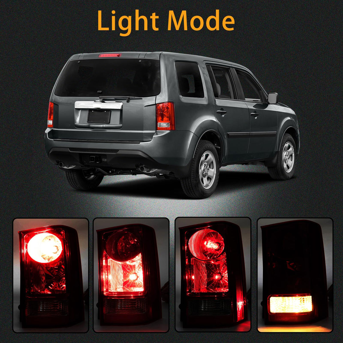 MiKaFex tail light installed on Honda Pilot rear showing exact OEM fit