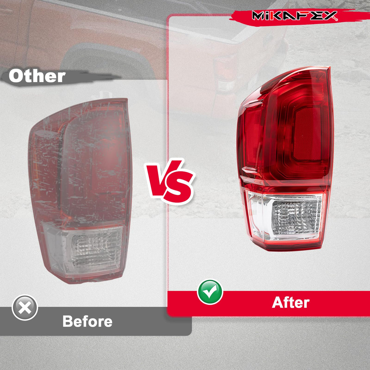 MiKaFex tail light held by hand showing scale for easy fitting benefit